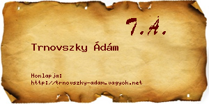 Trnovszky Ádám névjegykártya